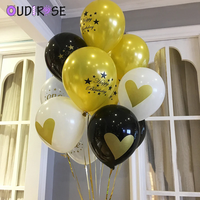 OUDIROSE 10 дюймов черный латексный воздушный шар на день рождения украшения дети
