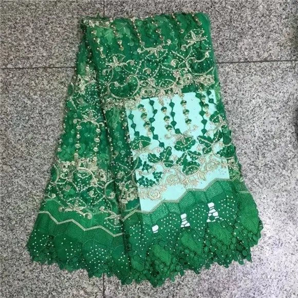 Кружевная ткань для свадьбы в нигерийском стиле 2017 кружевная отделка с вышивкой