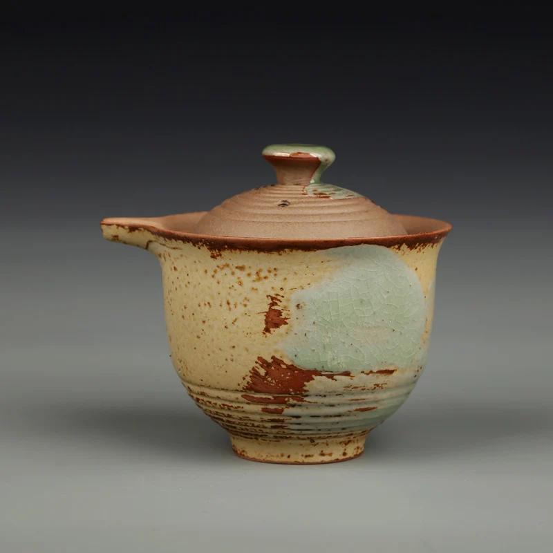 180 мл винтажная Gaiwan керамическая грубая керамика фильтр Чайная чаша комплект