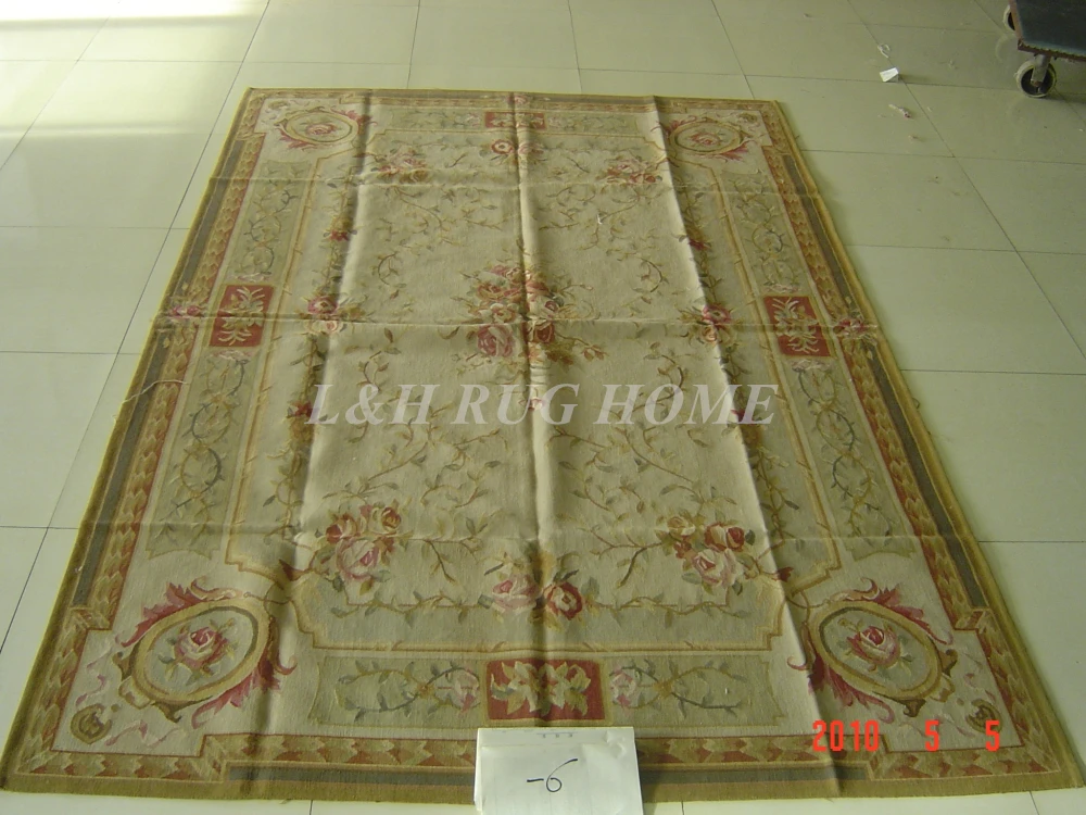 Бесплатная доставка 6'X9' Французский Aubusson ковер 100% ручная ткань Новая