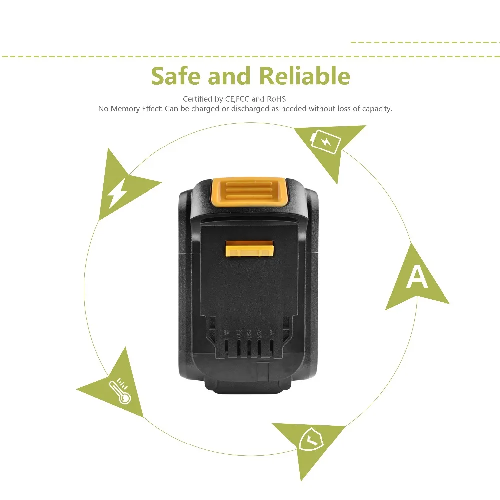 Powtree для DeWalt 20V 2000mAh DCB200 электроинструменты литий-ионный аккумулятор замена DCB181