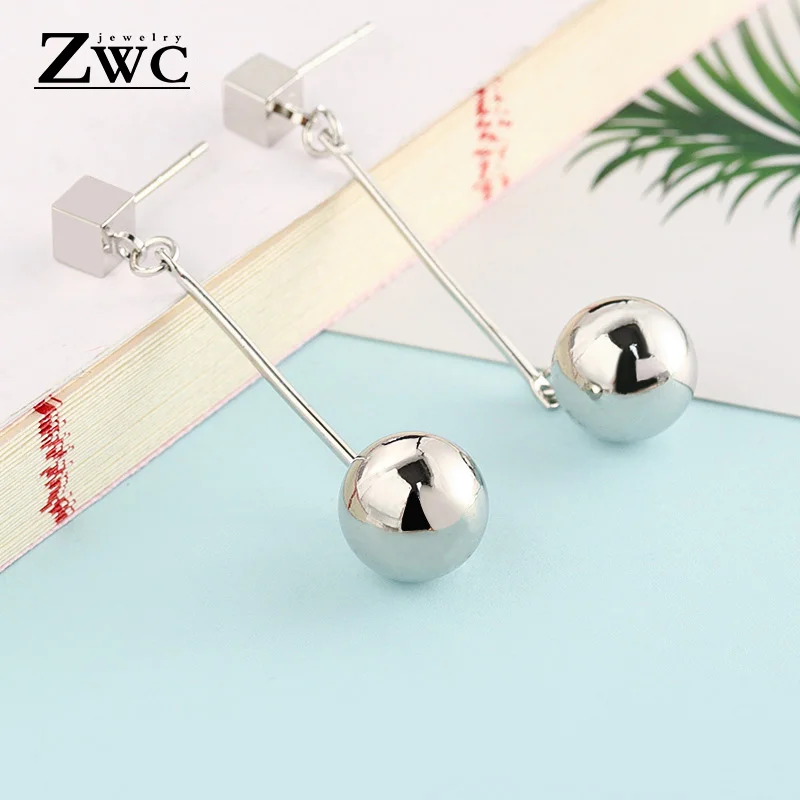 ZWC, модные новые женские акриловые Висячие серьги,, длинные висячие серьги, подарок для женщин, вечерние, свадебные ювелирные изделия, Brincos - Окраска металла: Silver 6