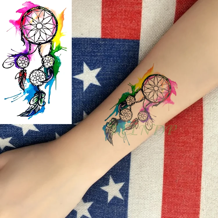 

Waterproof Temporary Tattoo Stickers Dreamcatcher fake Tatto Flash Tatoo Tatouage Body Art Hand Foot for Girl Women Men Lady