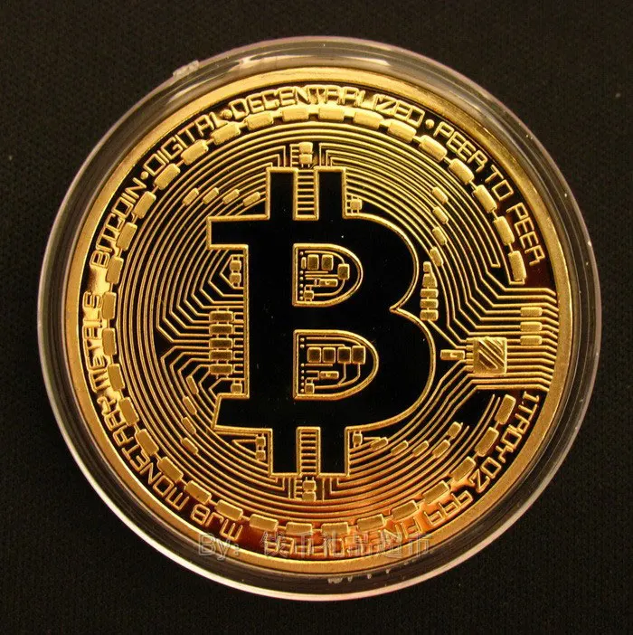 Gold Позолоченные Bitcoin монет коллекционные подарок Casascius Биткойн монета Биткоин коллекция произведений искусства физическое золото памятные монеты - Цвет: Gold