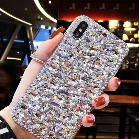 For iPhone XS Max XR X 7 8 Plus Diamond Case Samsung Galaxy S10 S9 S8 Rhinestone Cover |