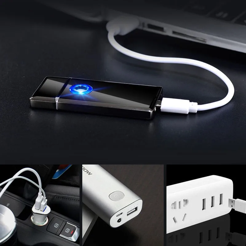 Электрический зажигалки Double Face зажигания зарядка через USB для сигарет
