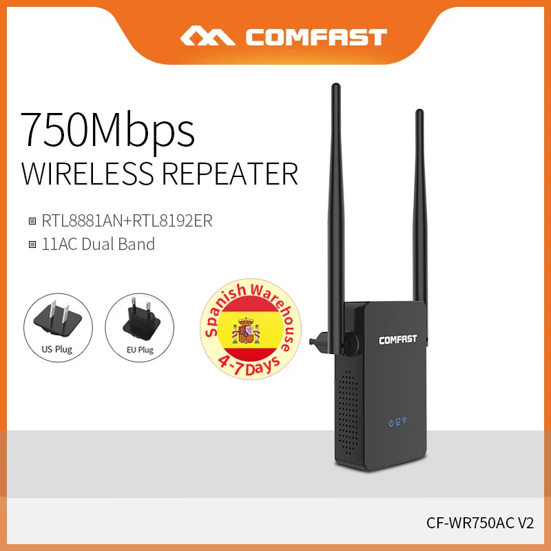 Испания COMFAST 750 Мбит/с 2 4G/5 8G Wifi беспроводной маршрутизатор WIFI удлинитель