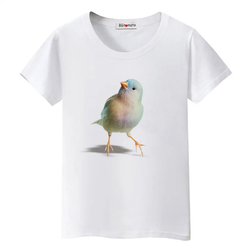 

BGtomato 2022 beautiful bird tshirt 3D printing t shirt women creative design tops kawaii tops friends clothes bird haut femme