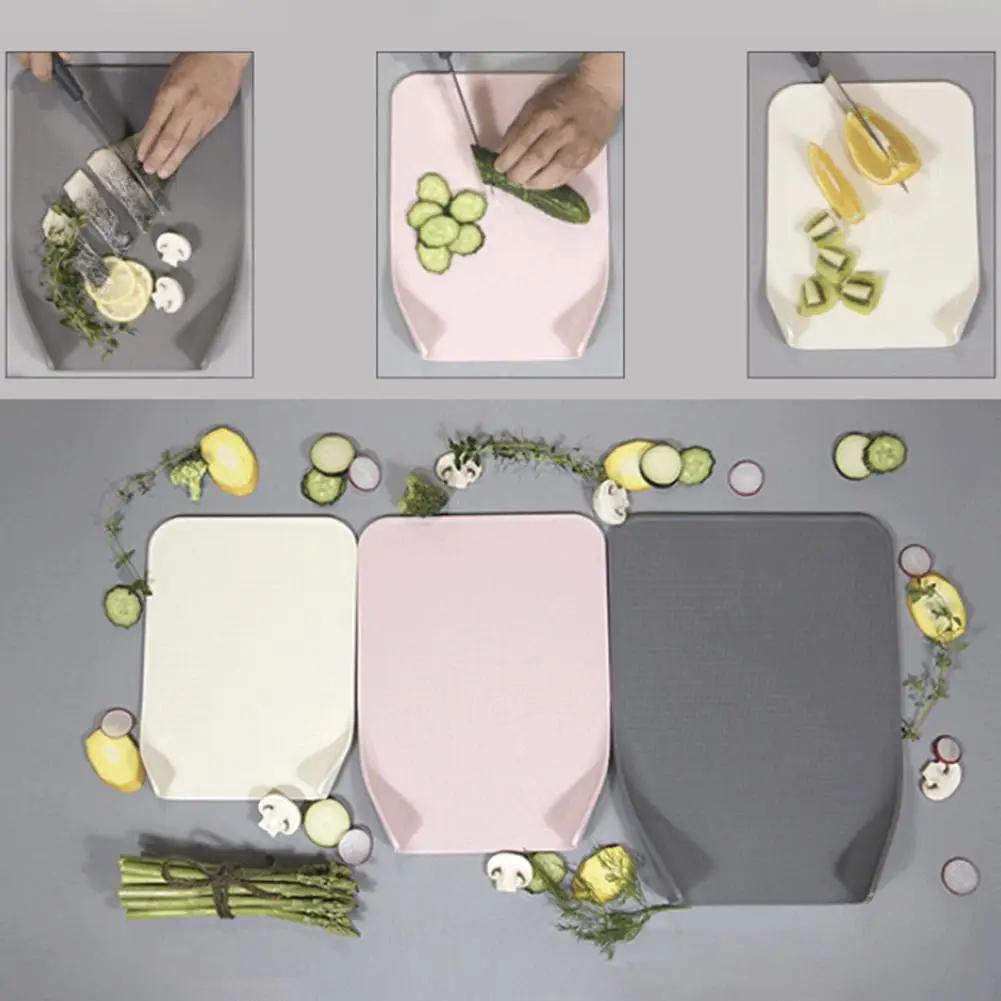 

Bendable Fruit Food Cutting Board Plastic Standing Chopping Mat Kitchen Gadget