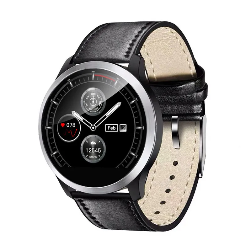 Black Leather Strap Lsmartlife Z03 ЭКГ PPG Смарт часы электрокардиограф ЭКГ дисплей измерения для мужчин t кровяное давление для мужчин Smartwatch для женщин - Цвет: Black Leather Strap