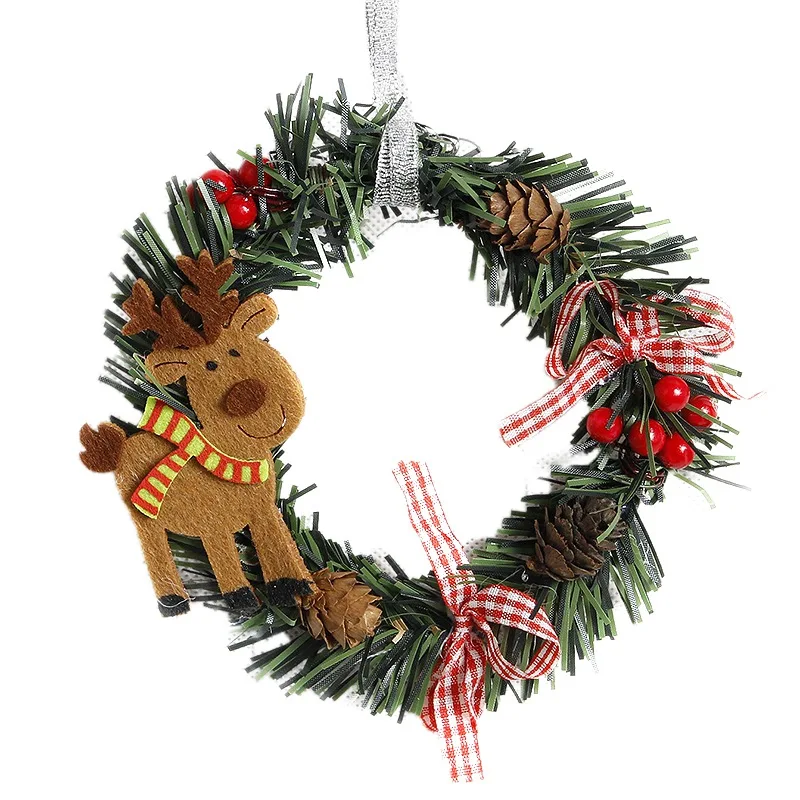 6-дюймовый искусственный Рождественский венок предварительно украшенный бантом