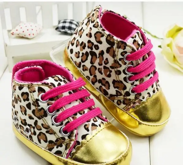 2014 New Fashion Baby Lovely Shoes Korean Version Toddler Leopard Print Gold Color Pattern Girl 918 | Детская одежда и обувь