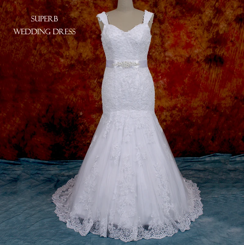 Свадебная Кружевная аппликация платье с поясом Свадебные платья для невесты на