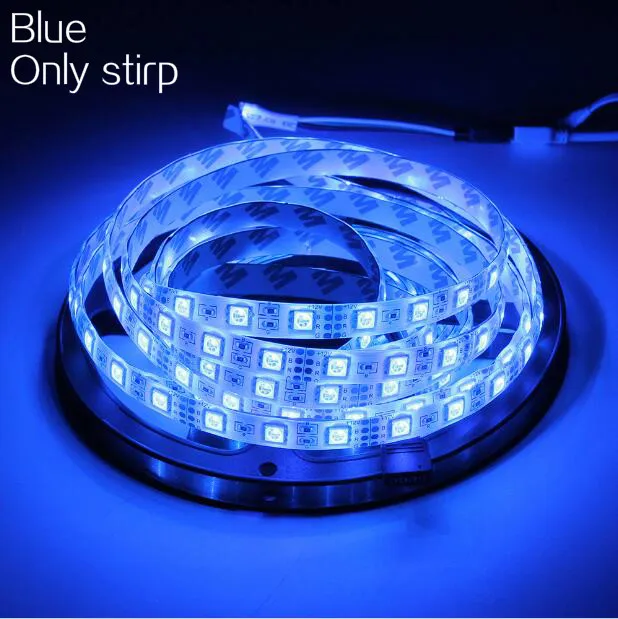 Blue Only strip Светодиодная лента, светильник, гибкая Диодная лента, DC 12 в 1 м 2 м 3M 4M 5 м SMD 2835 5050 RGB, водонепроницаемый светильник с дистанционным питанием, 24 ключа, 44Key - Испускаемый цвет: Blue Only strip