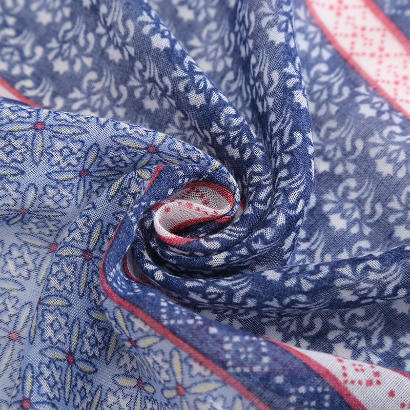 Женский винтажный шарф Marte &amp Young тонкий хлопковый в богемном стиле полоску с