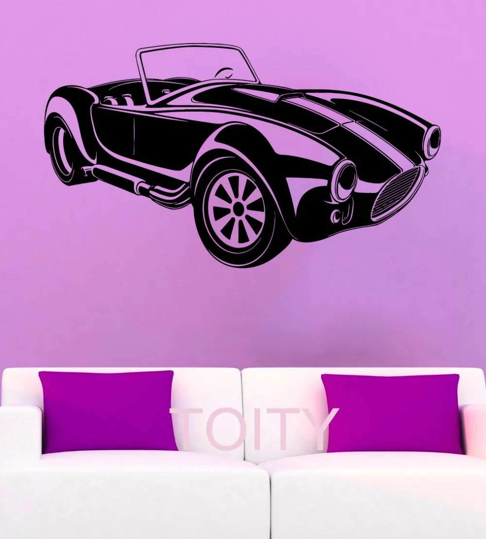 Muscle Car WALL STICKERS CLASSIC ROADSTER ART GRAPHIC DIE CUT VINYL DECAL HOME BEDROOM INTERIOR DECOR STENCIL MURAL
