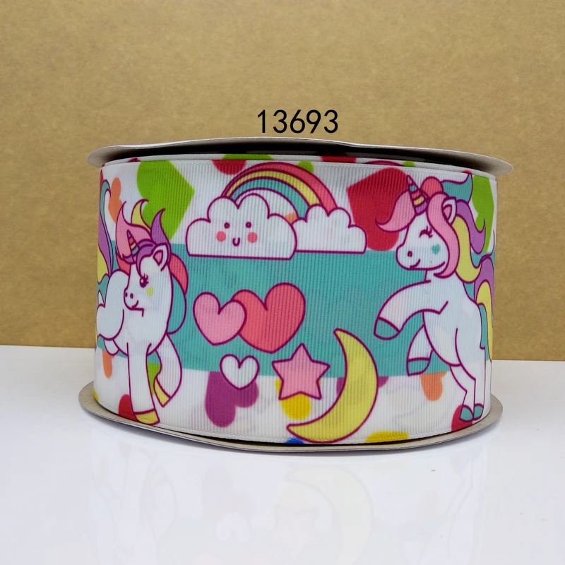 Бесплатная доставка 50 ярдов корсажная лента с принтом единорога 13693|printed grosgrain