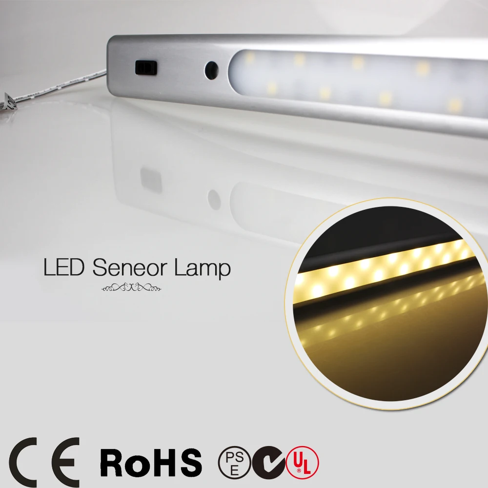 

50cm 450LM 7.5W 5050 12V 30 bulbs Sensing Detector LED IR Infrared Body Motion Sensor Lamp wall Tube LED Cabinet Night Light