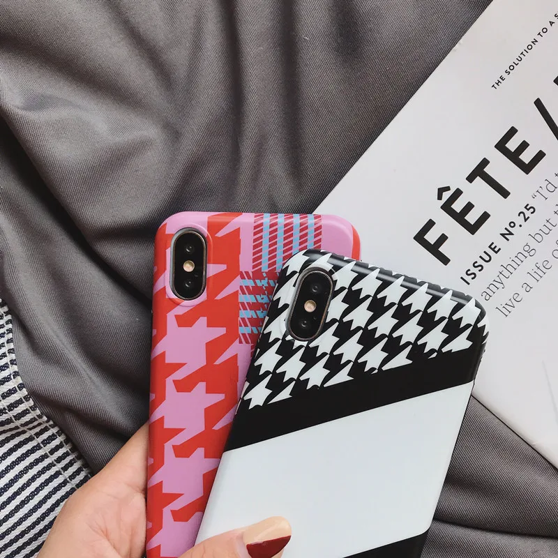 Neck Strap Lanyard Case For iPhone X 10 7 8 Plus Grid Pattern Soft Silicone Cover 6 6S Phone Coque Capa |