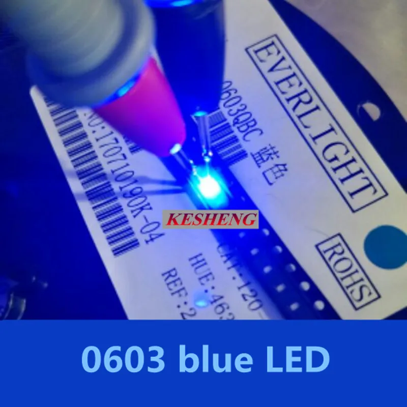 SMT синий маленький 200 шт ламповых бусин 0603 SMD LED светоизлучающие диоды 460