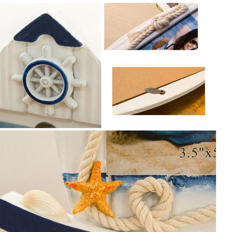Vintage Wooden Family Photo Frame Crafts Figurine Rudder Picture Art Home miniature Decoration craft ZM | Дом и сад