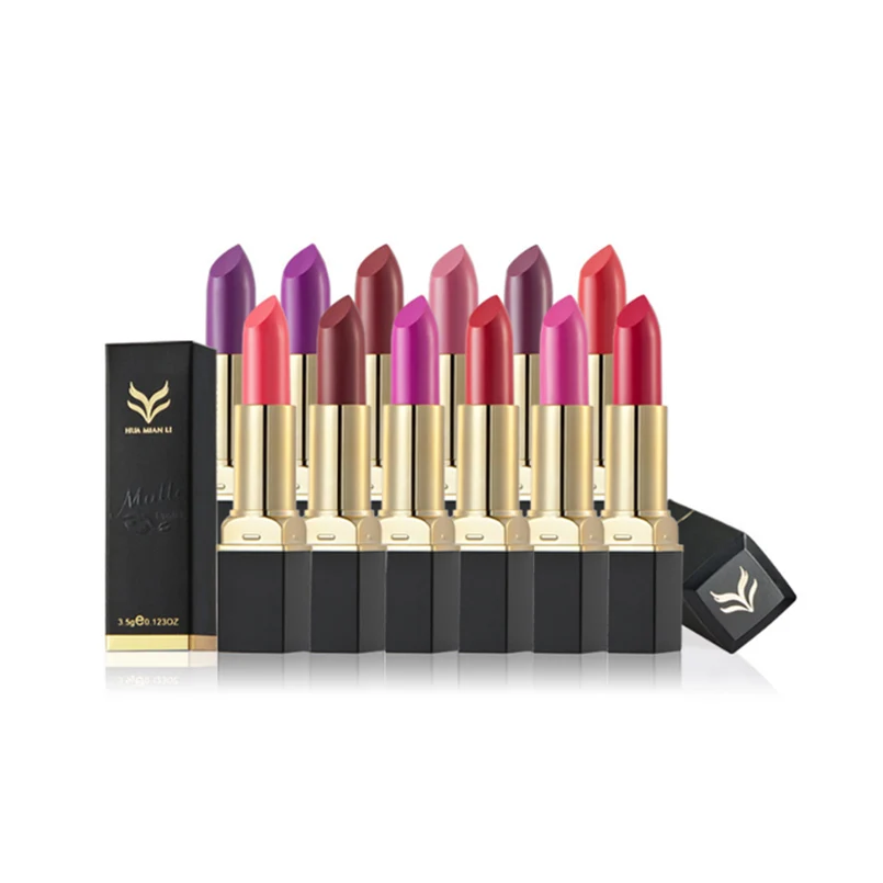 Гладкая матовая Velvet Lipstick вампир красный фиолетовый губ палку Пигмент Макияж