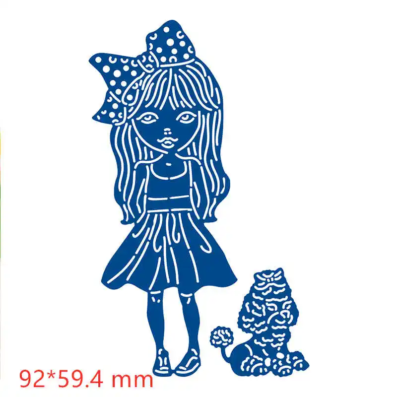 Металлические штампы Девушка с собакой для сделай сам Скрапбукинг Фотоальбом