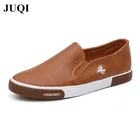 JUQI новые модные мужские туфли, мужские повседневные туфли из ПУ кожи, мужские дышащие слипоны, повседневная обувь, деловые туфли на плоской подошве, бесплатная доставка
