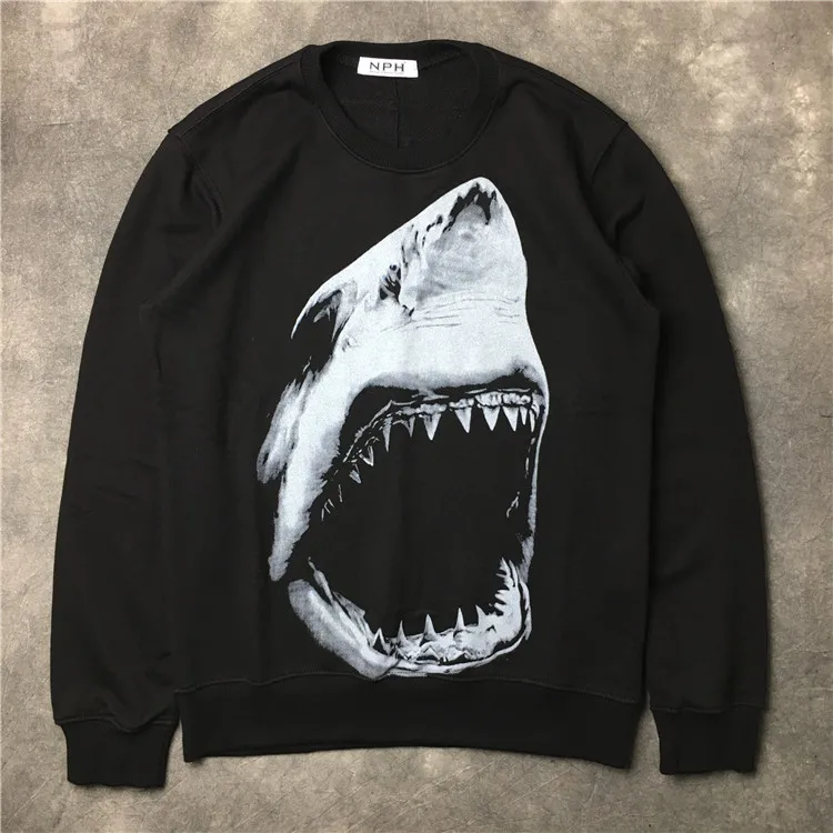 

New 2021 High luxury Men Shark teeth Kenye Hoodies Hoody hooded Sweatshirts velvet Cotton Drake Thicken Fleece #d35