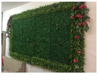 artificial plastic boxwood fake foliage grass mat uv protect buxus milan grass mat for shop home garden wall decoration 2525cm