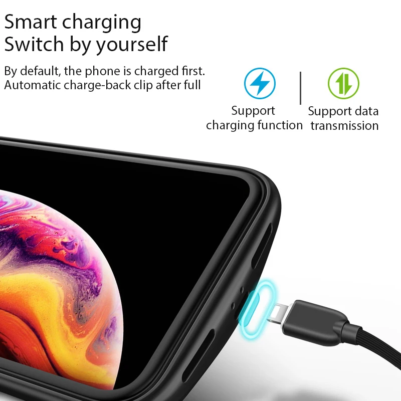 VVKing 5000 mAh/6000 mAh Аккумулятор Чехол для iPhone X R XS максимальный чехол 1A быстрое