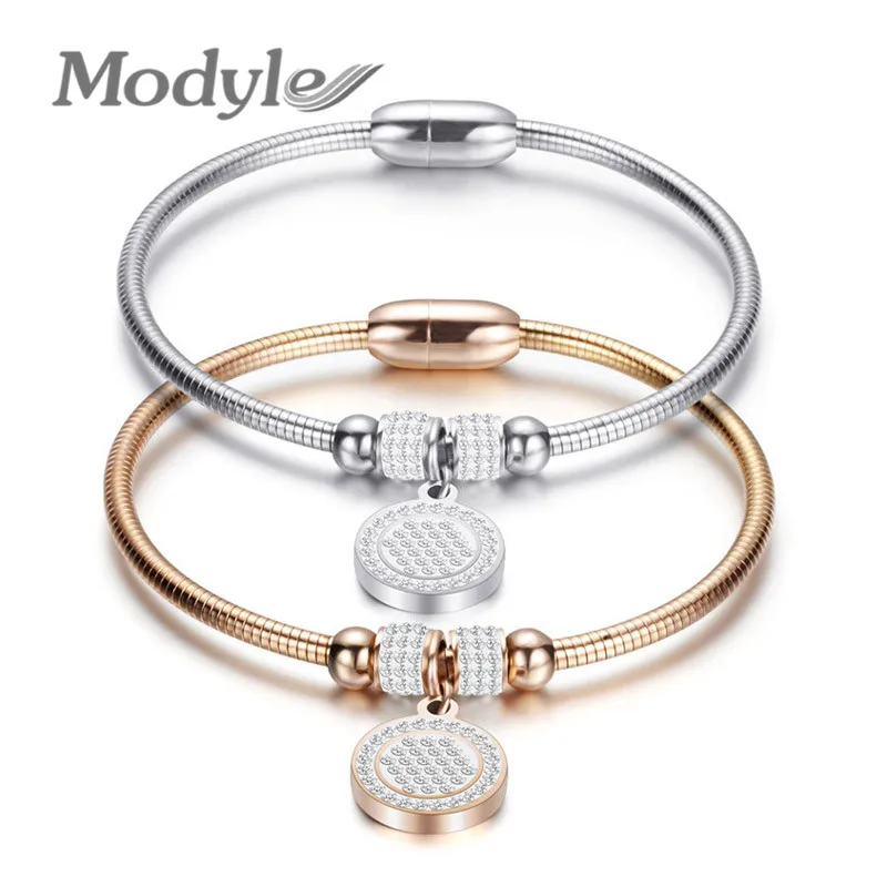 Modyle Новый высокое с украшением в виде кристаллов качественный браслеты на