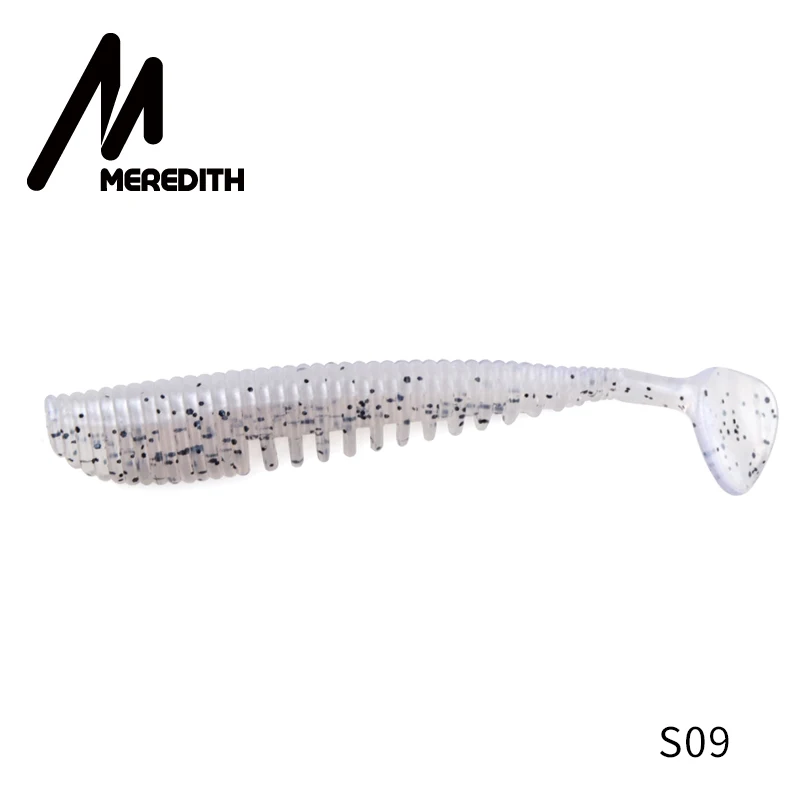 S09 MEREDITH, 4 шт., наживка Awaruna, мягкие приманки, 13 см, 10,4 г, приманка для ловли карпа, Iscas, искусственный яркий свимбейт в форме червя, блесна - Цвет: S09