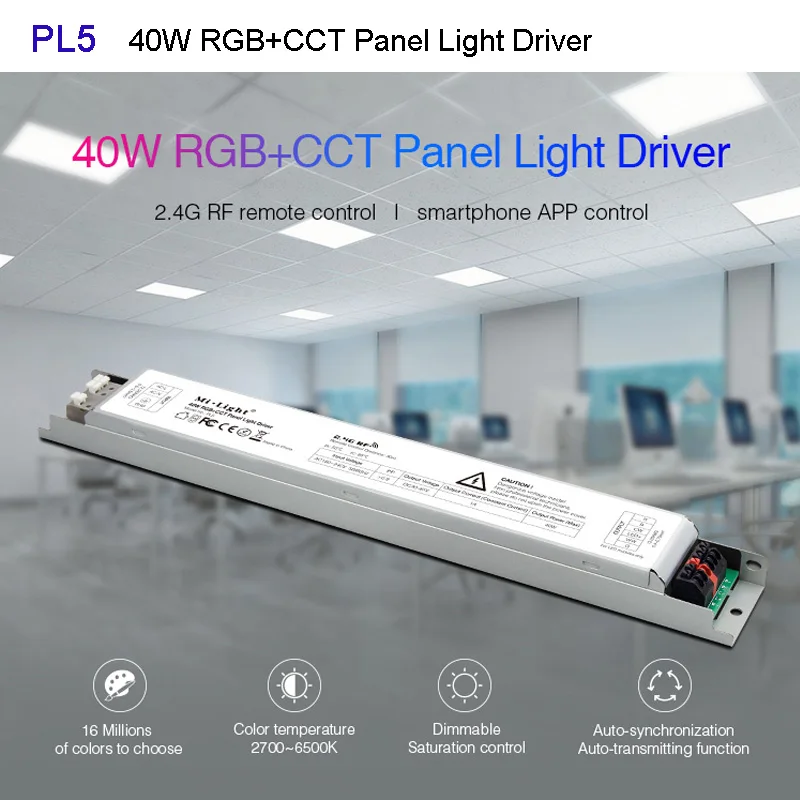 PL5 Miboxer PL5 40 Вт RGB+ CCT панельный светильник 2,4G беспроводной умный пульт дистанционного управления B8/FUT089/FUT092/B4/T4 - Цвет: PL5