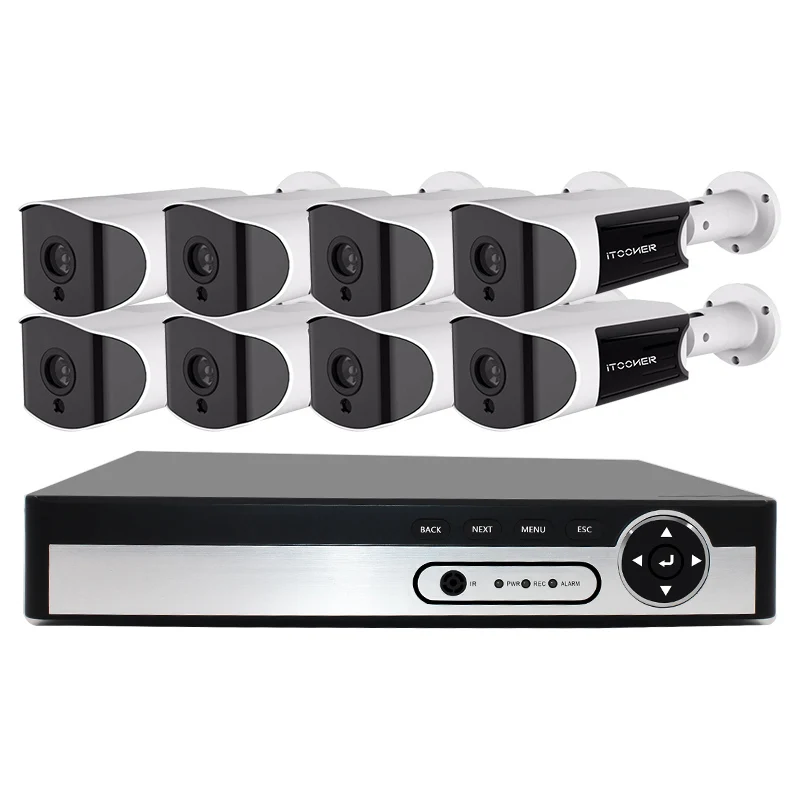 48V POE NVR комплект 4.0MP CCTV система 8 шт IP камера Onvif P2P наружная внутренняя охранная