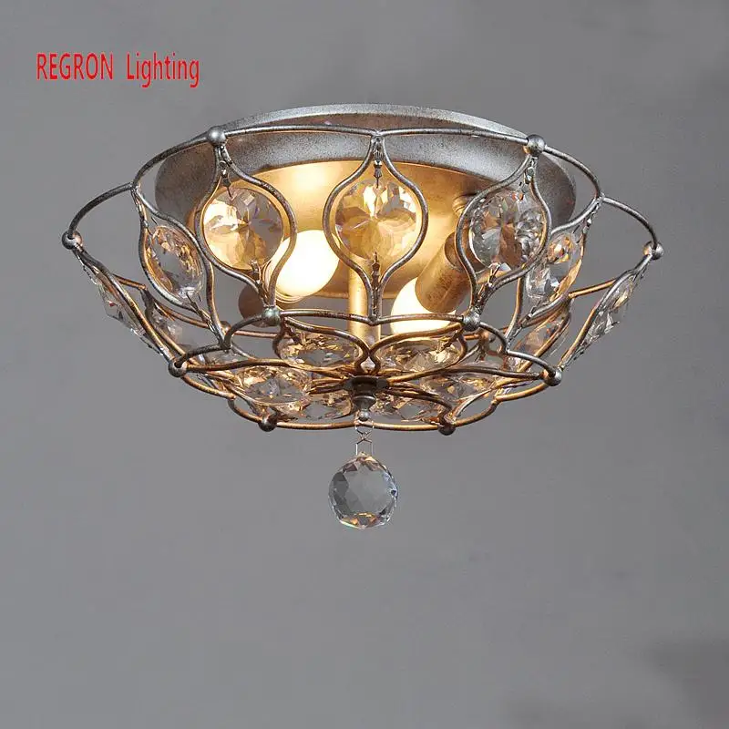 Светодиодные потолочные светильники Regron классические железные Хрустальные