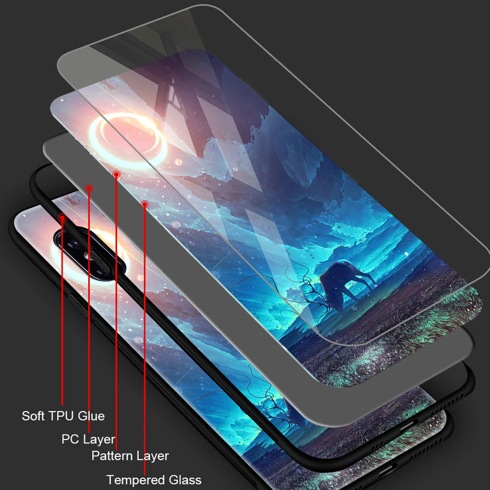 Корпус из закаленного стекла TOMKAS для iPhone XS Max XR, силиконовый чехол с изображением звёздного пространства, крышка для телефона X 10, роскошные чехлы TPU.