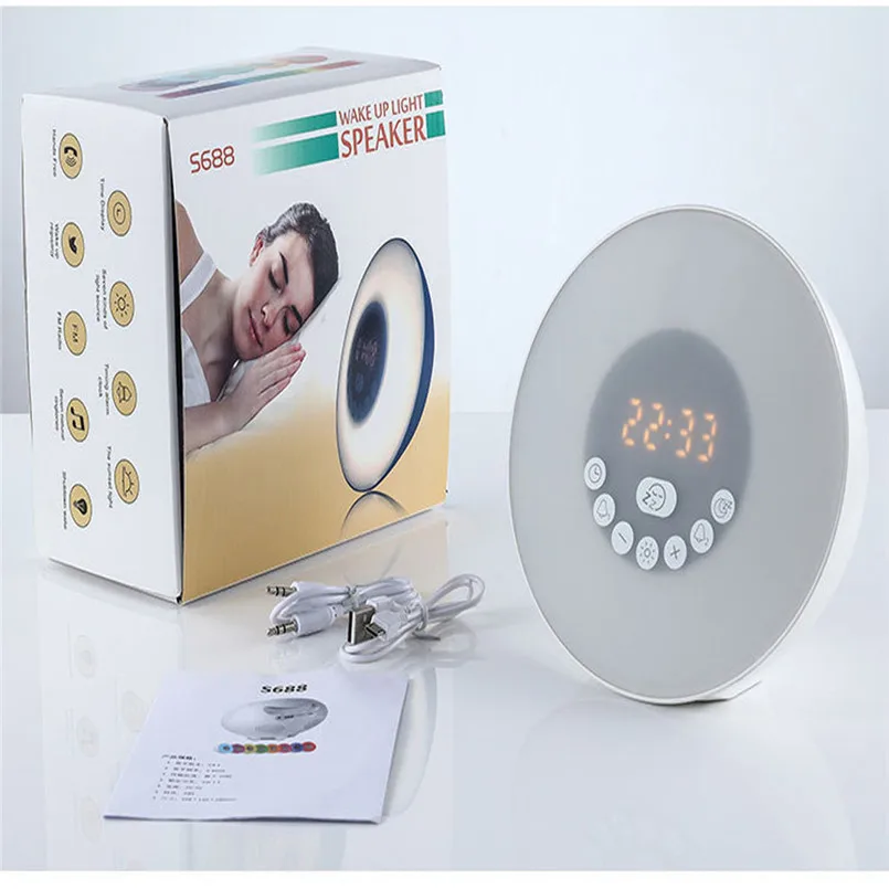 СВЕТОДИОДНЫЙ цифровой радиоприемник 2 в 1 светильник с сенсорным управлением 7