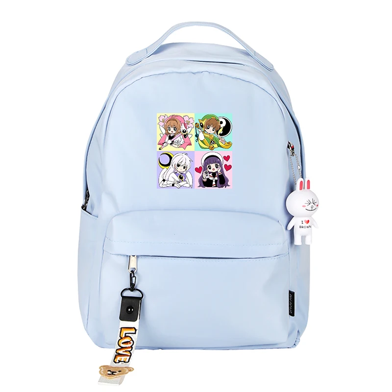 Аниме карта Captor SAKURA Kawaii женский рюкзак SAKURA милый рюкзак нейлоновые школьные сумки для девочек-подростков мультяшный рюкзак для путешествий