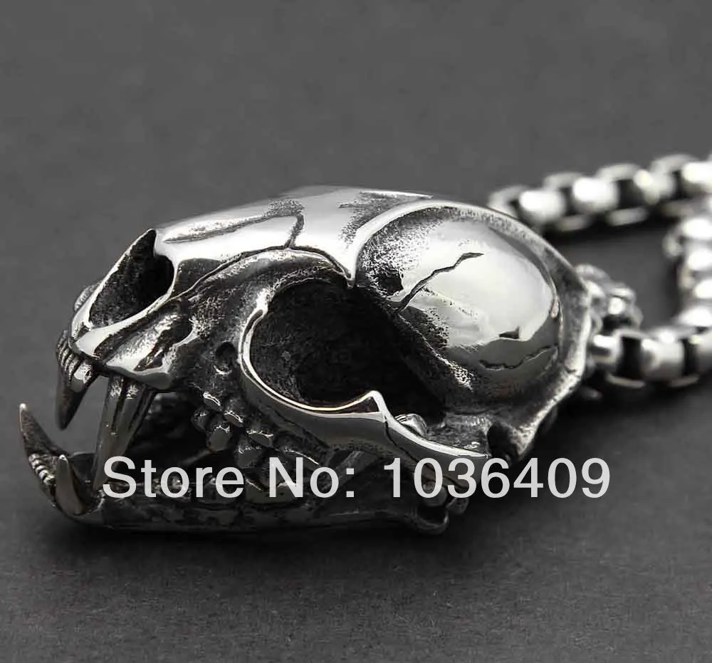 Ожерелье с подвеской в виде головы тираннозавра из нержавеющей стали 316L мужское