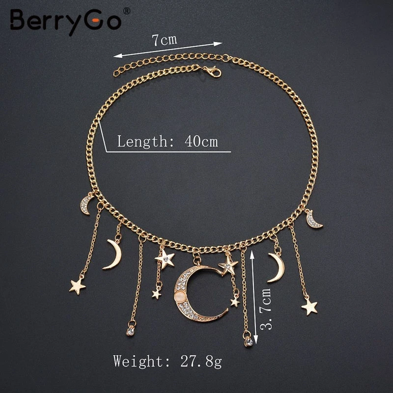 BerryGo женское ожерелье эффектное колье Золотая цепь модное Ювелирное Украшение