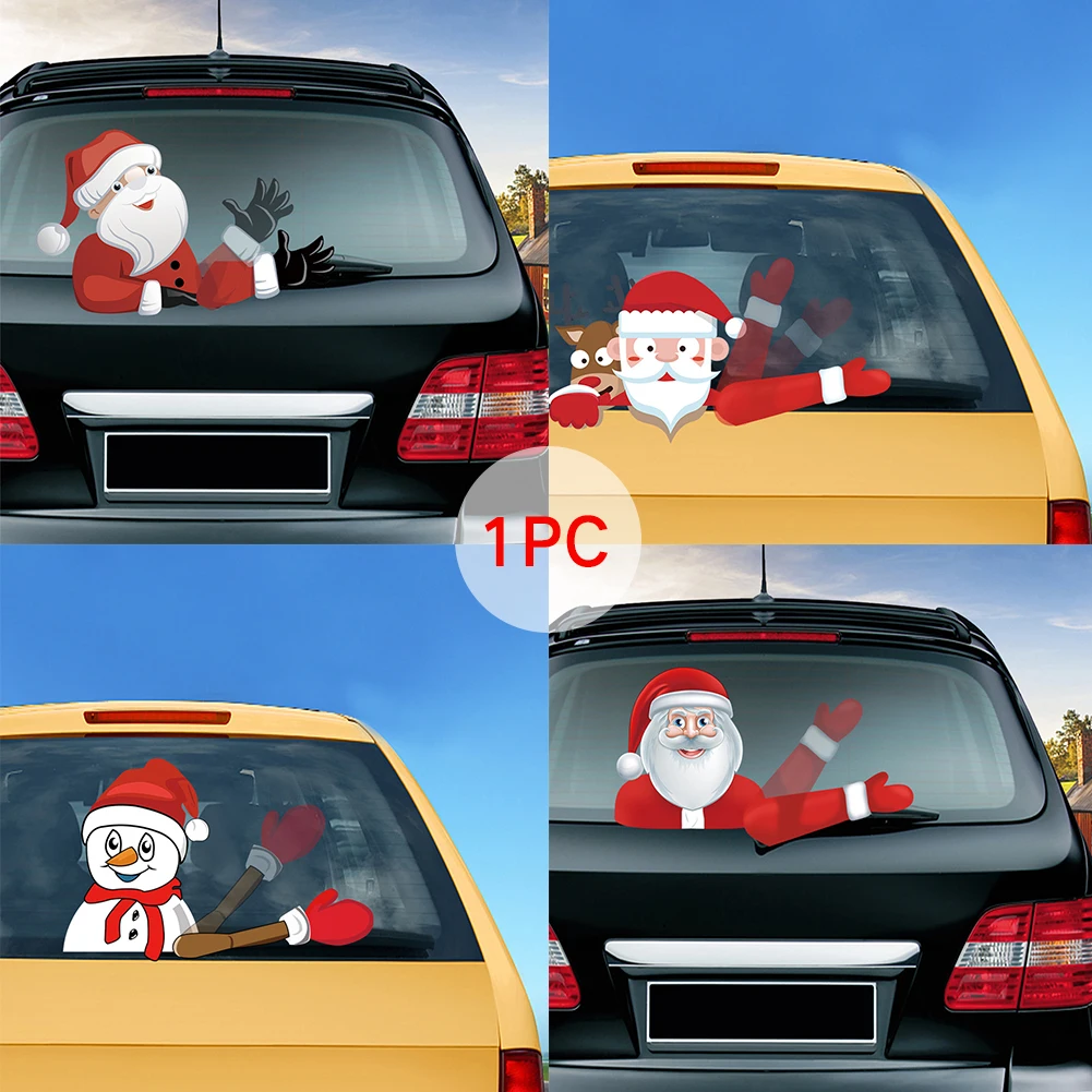 

Santa Claus Windscreen Wiper Window Door Car Stickers Lovely Decoration Novelty Sticker Funny Truck Head Graphics Decals