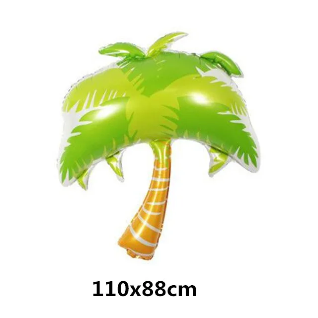 palm tree 2 2 шт Гавайские Луау вечерние воздушные шары летние фруктовые круглые воздушные шары из фольги ананас Пальма первый день рождения Декор Детская игрушка подарок - Цвет: palm tree 2