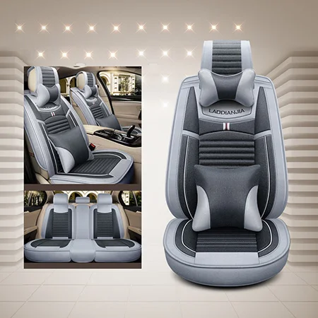 Gray Luxury Новые льняные универсальные автомобильные чехлы на сиденья машины для honda accord 2003-2007 honda civic crv jazz fit city Автокресло Протектор - Название цвета: Gray Luxury