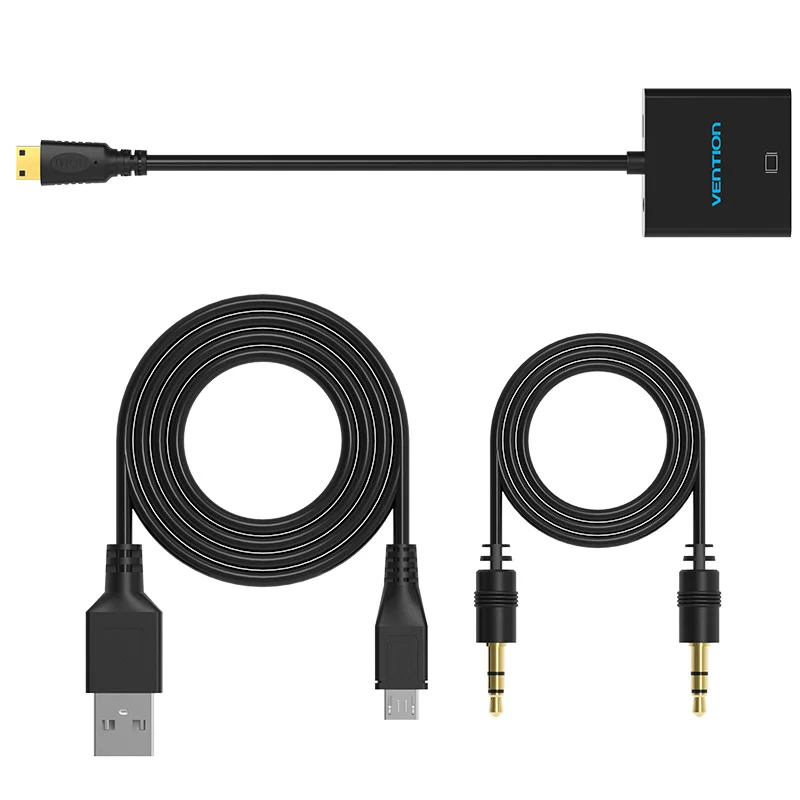 Адаптер Vention Mini HDMI VGA с аудио интерфейсом и источником питания для Xbox 360 PS3 PS4 Camera DV