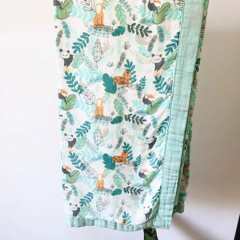four layer panda panda muslin quilt four layer bamboo baby muslin blanket Muslin Tree swaddle better than Aden Anais Baby/Blanket Infant Wrap - Цвет: four layer panda