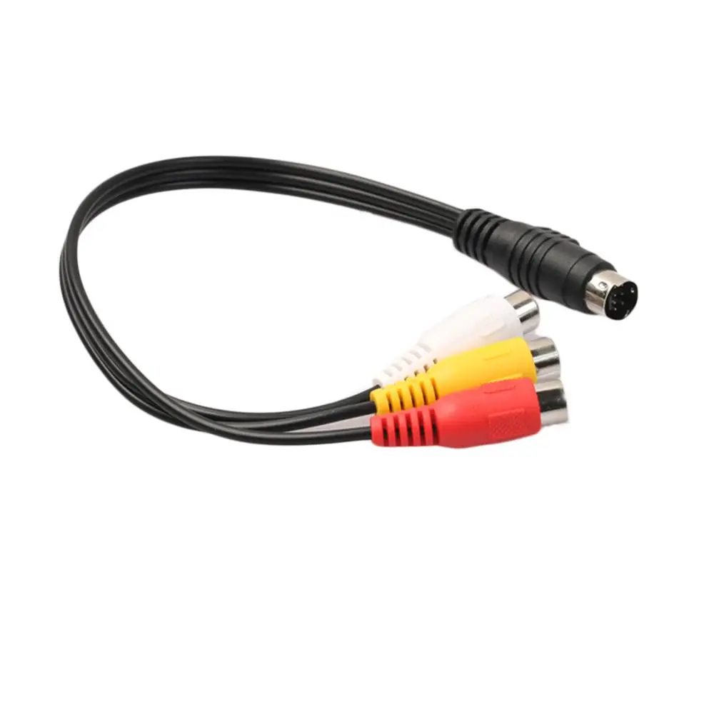 Новый Полезный 27 см 7 контактный Mini DIN S видео штекер на 3 RCA гнездовой кабель| |