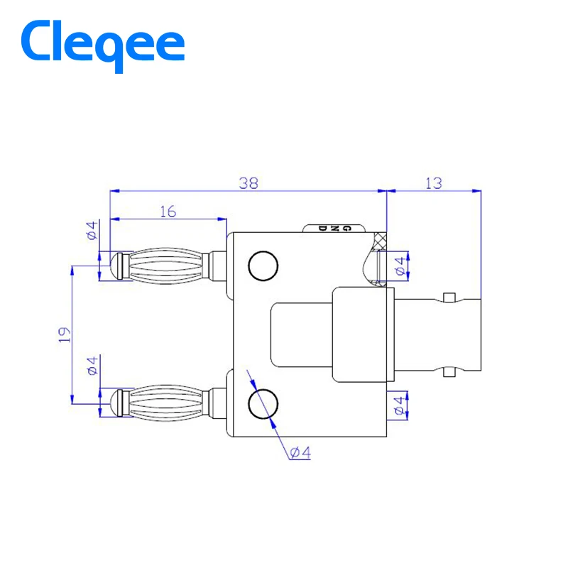 Горячий Cleqee P7006 1 шт. адаптер BNC Гнездовой разъем для двух двойных 4 мм соединитель