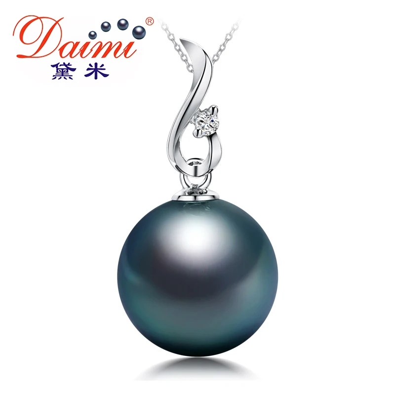 Черный морской жемчуг Таити Кулон 18 к золото Бриллианты DAIMI|gold diamond pendant|diamond pendant