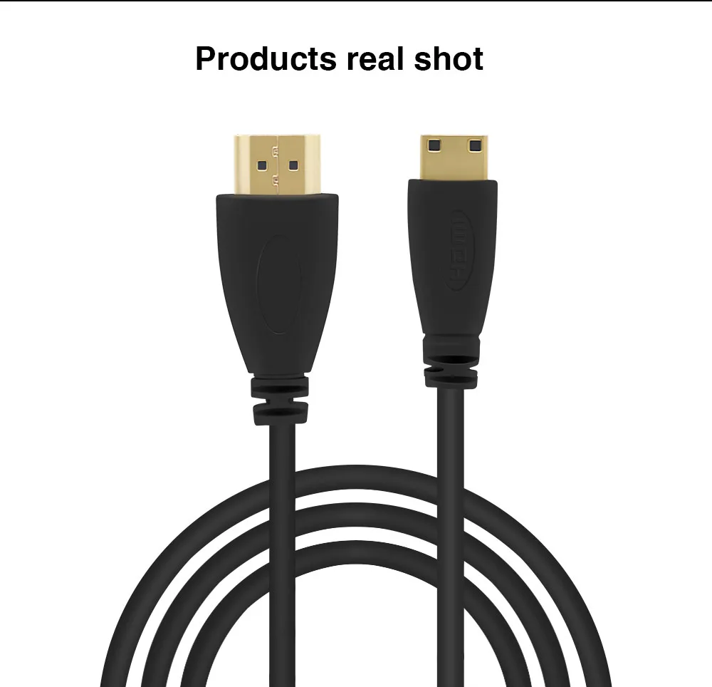 Позолоченный HDMI к MINI HDMI кабель 1,4 версия штекер Male-Male HDMI 1080p 3D для планшетов 0,5 м 1 м, 1,5 м, 2 м, 3 м, 5 м
